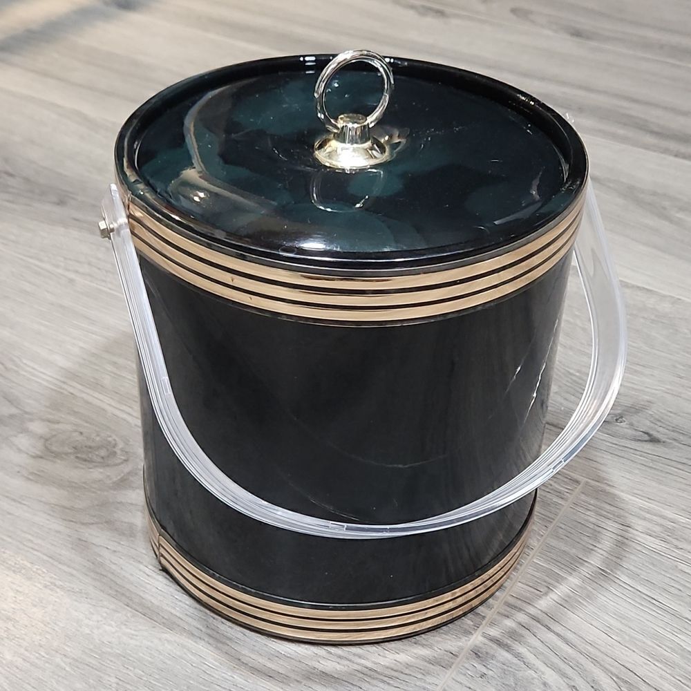 GUC MCM Vintage Dk Green Marbled Ice Bucket